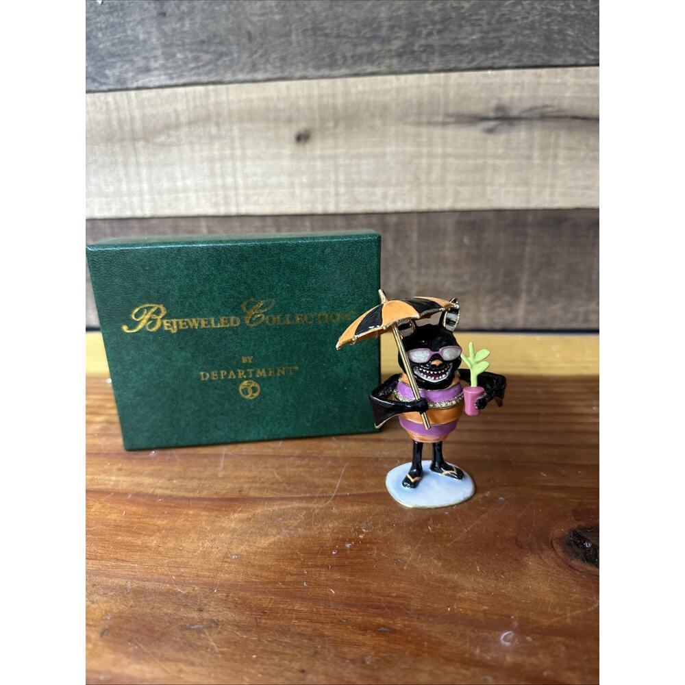 Dept 56 Halloween jeweled boxes -glitterville cat With Umbrella